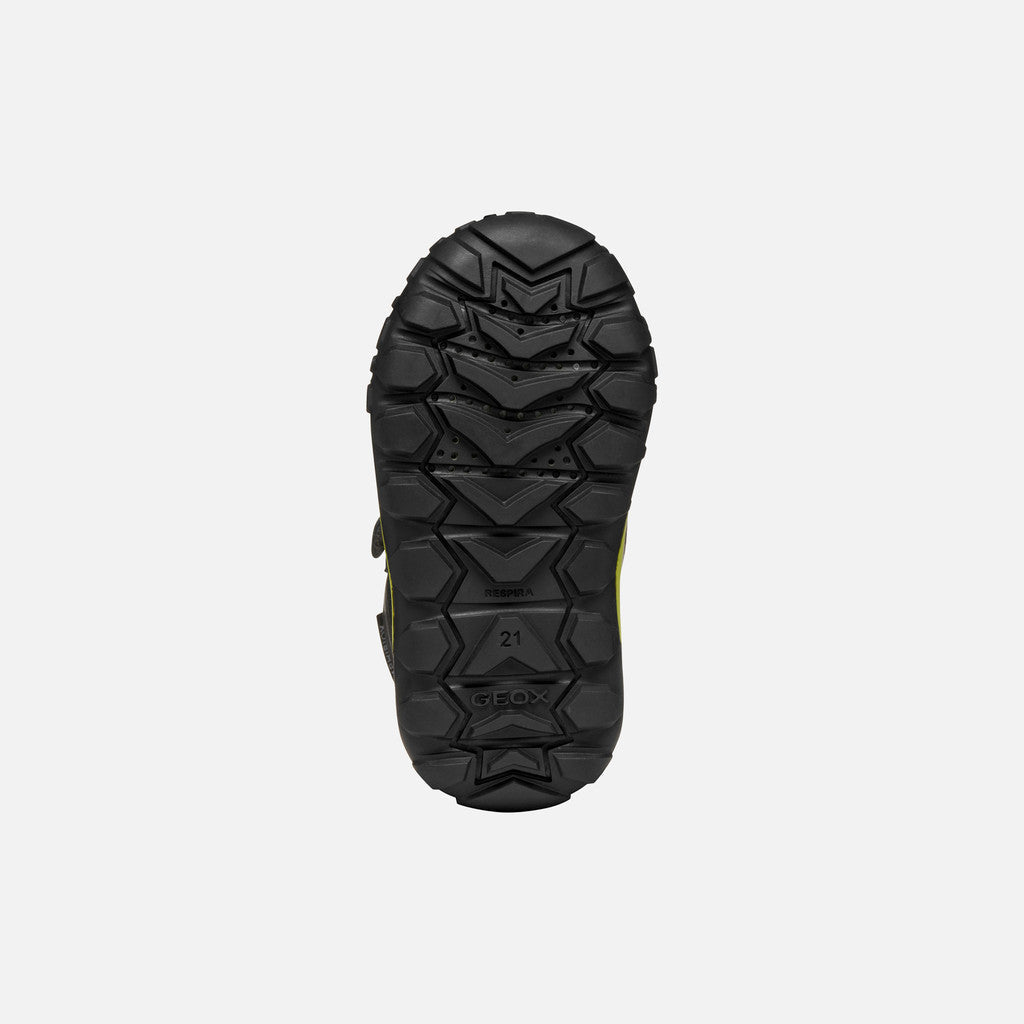 Geox ghete baieti captusite Trekkyup Amphibiox 24-27 Black/Fluo Green