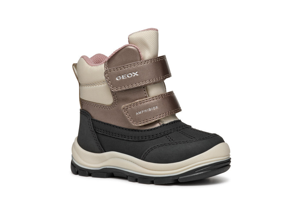 Geox ghete fete captusite si impermeabile Amphibiox 20-23 Black/Dark Beige