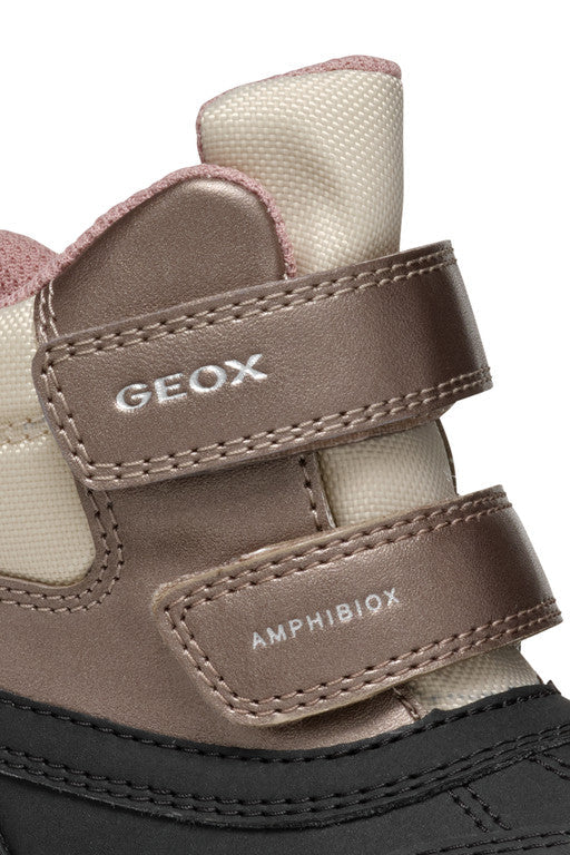 Geox ghete fete captusite si impermeabile Amphibiox 20-23 Black/Dark Beige