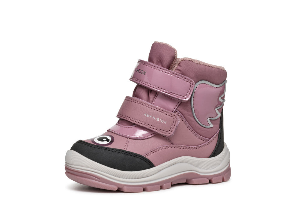 Geox ghete fete captusite si impermeabile Amphibiox 24-27 Drak Pink Bufnita