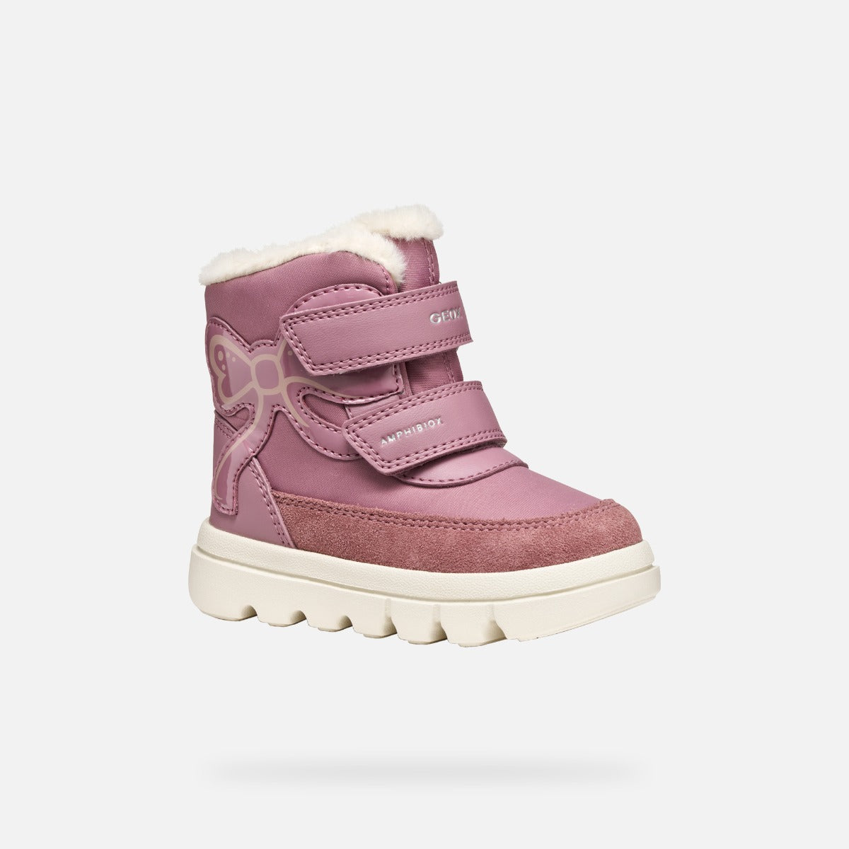 Geox ghete fete captusite Willaboom Amphibiox 24-27 Rose Smoke cu fundita