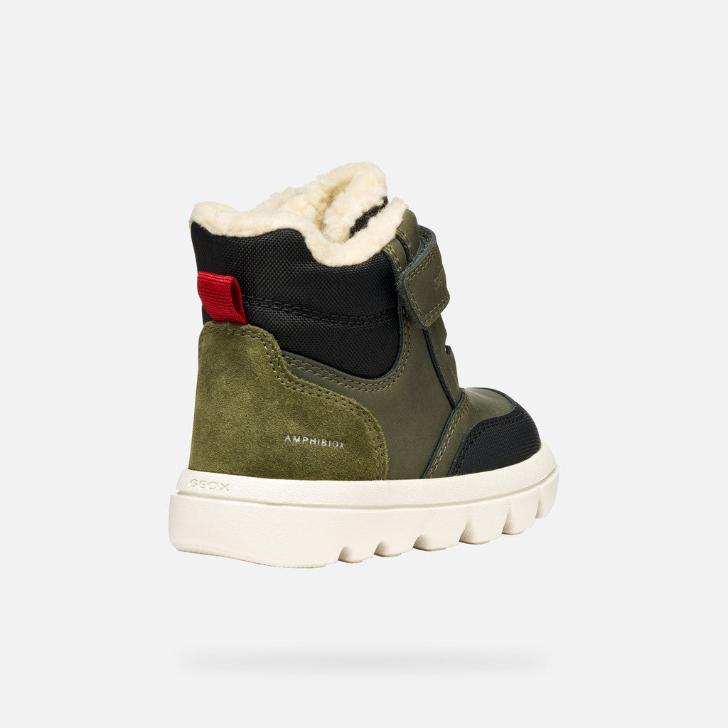 Geox pantofi baieti captusiti Willaboom Amphibiox 20-23 Dark Green/Black