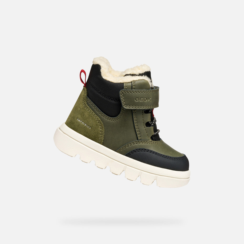 Geox pantofi baieti captusiti Willaboom Amphibiox 20-23 Dark Green/Black