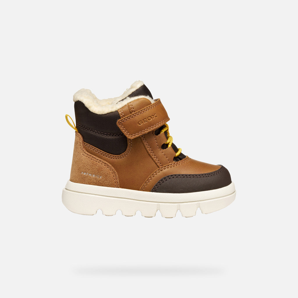 Geox pantofi baieti captusiti Willaboom Amphibiox 20-23 Tobacco/Dark Brown Imagine secundară a produsului