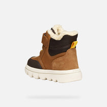 Geox pantofi baieti captusiti Willaboom Amphibiox 20-23 Tobacco/Dark Brown