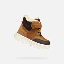 Geox pantofi baieti captusiti Willaboom Amphibiox 20-23 Tobacco/Dark Brown