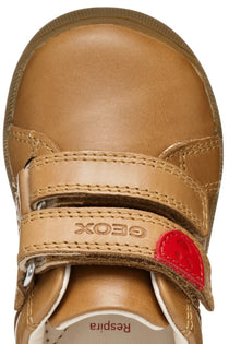 Geox pantofi baieti cu scai 18-26 Macchia Caramel