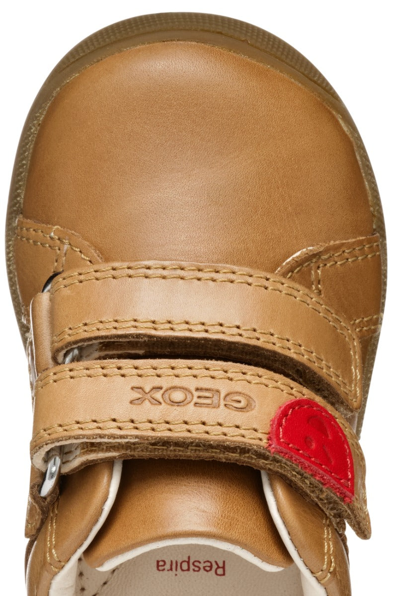 Geox pantofi baieti cu scai 18-26 Macchia Caramel