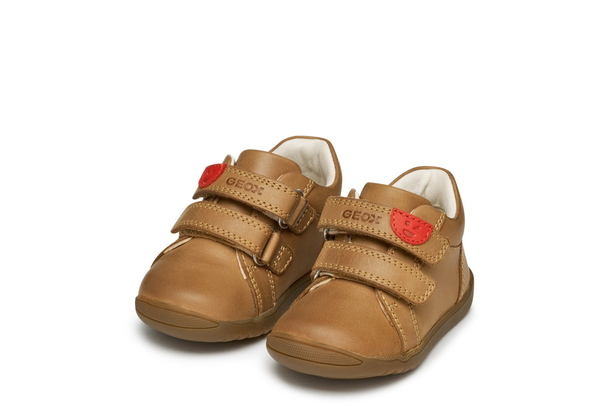 Geox pantofi baieti cu scai 18-26 Macchia Caramel