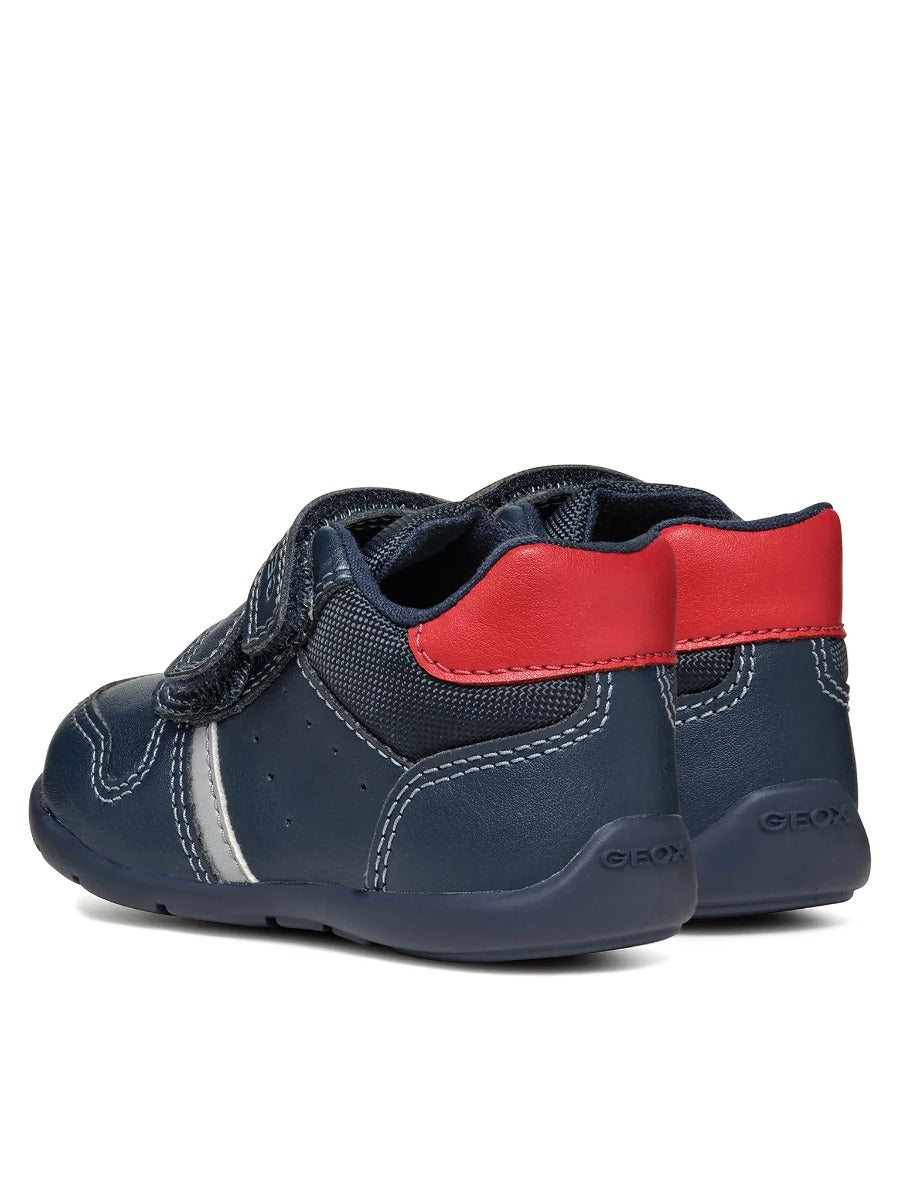 Geox pantofi baieti cu scai 18-26 Navy cu rosu