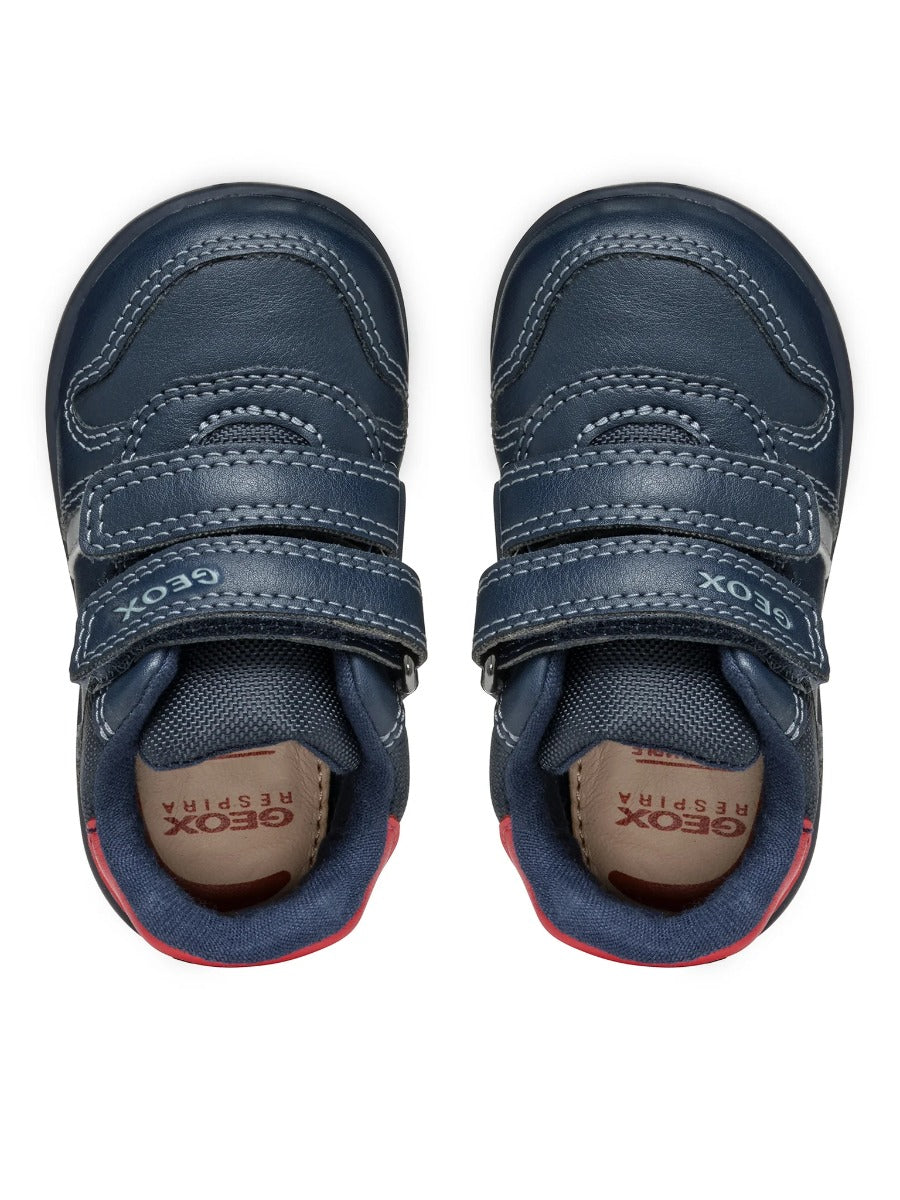 Geox pantofi baieti cu scai 18-26 Navy cu rosu