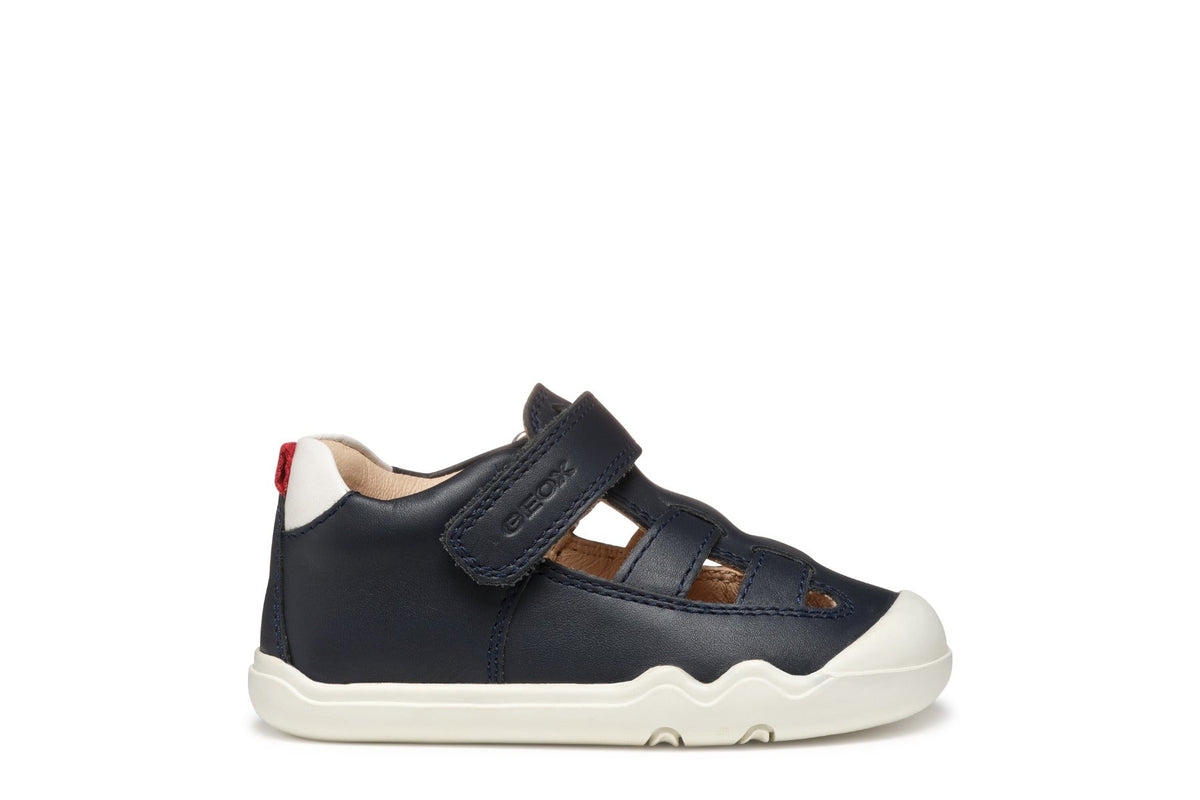 Geox pantofi baieti decupati BAREFEEL 20-25 Nappa Navy/White