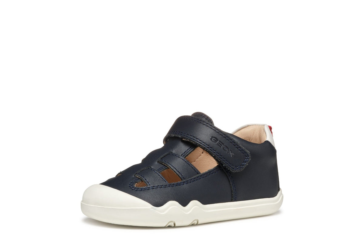 Geox pantofi baieti decupati BAREFEEL 20-25 Nappa Navy/White