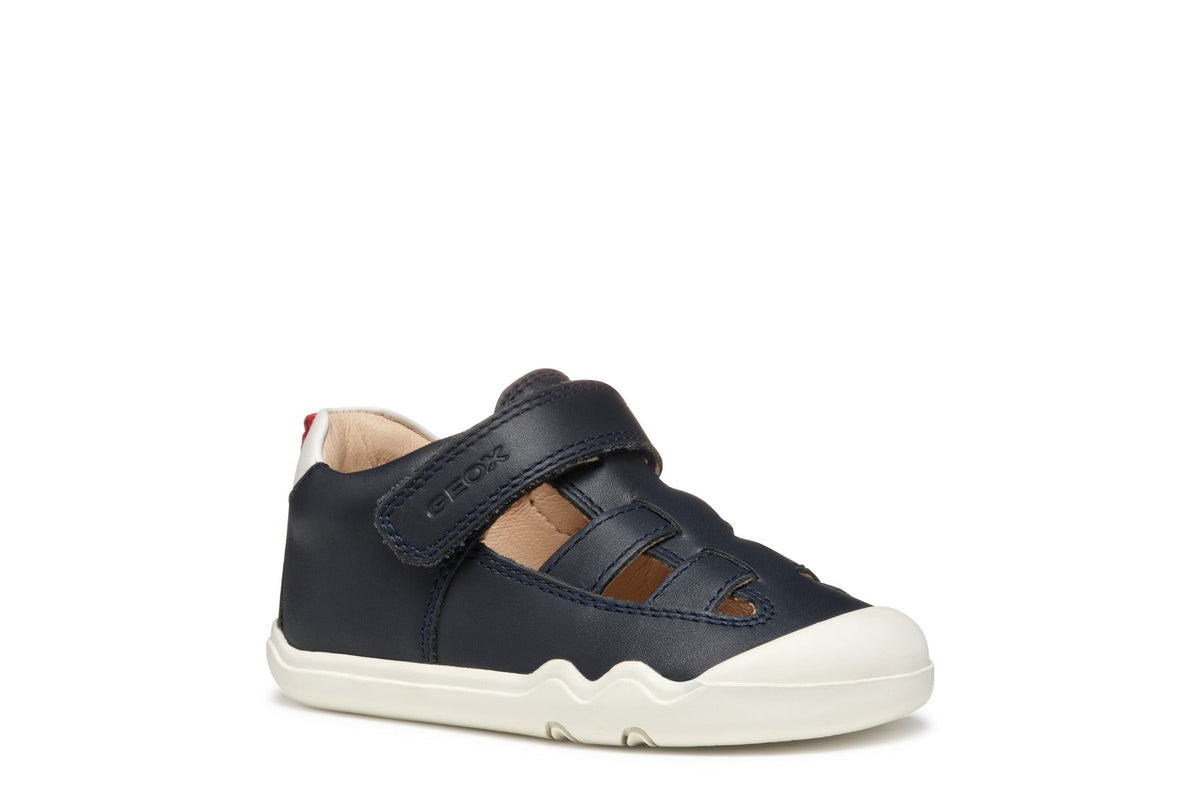 Geox pantofi baieti decupati BAREFEEL 20-25 Nappa Navy/White