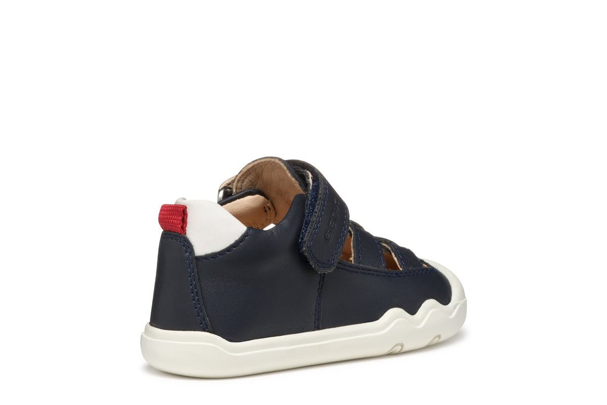 Geox pantofi baieti decupati BAREFEEL 20-25 Nappa Navy/White