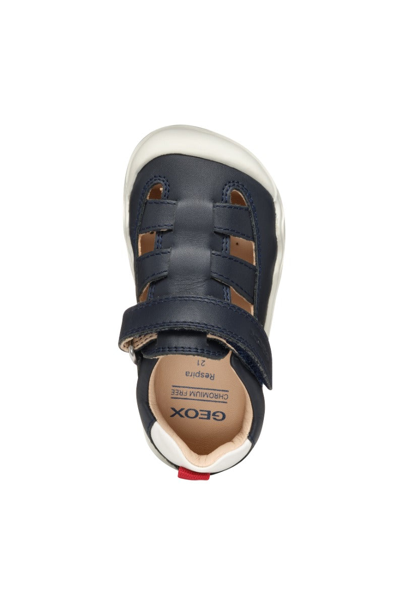 Geox pantofi baieti decupati BAREFEEL 20-25 Nappa Navy/White