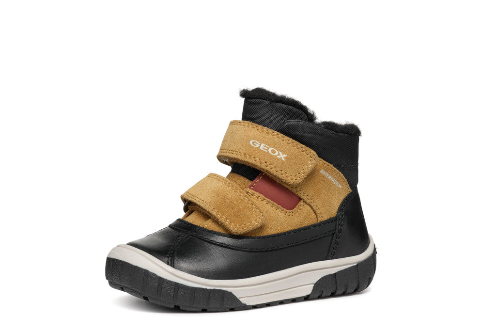 Geox pantofi baieti imblaniti Waterproof 24-27 Black/Curry