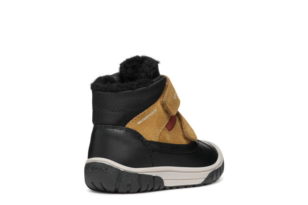 Geox pantofi baieti imblaniti Waterproof 24-27 Black/Curry