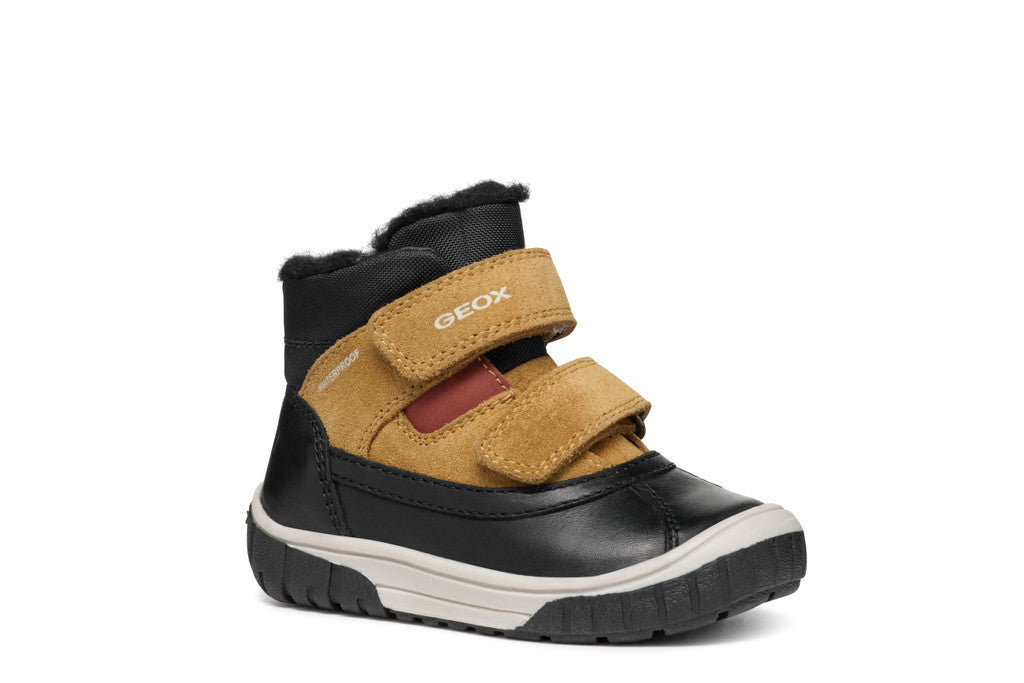 Geox pantofi baieti imblaniti Waterproof 24-27 Black/Curry