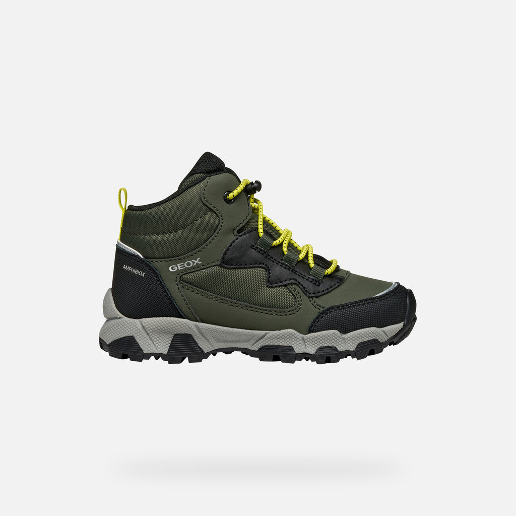 Geox pantofi baieti Magnetar Abx Junior AmphibioxTEX Waterproof 28-36 Military/Lime