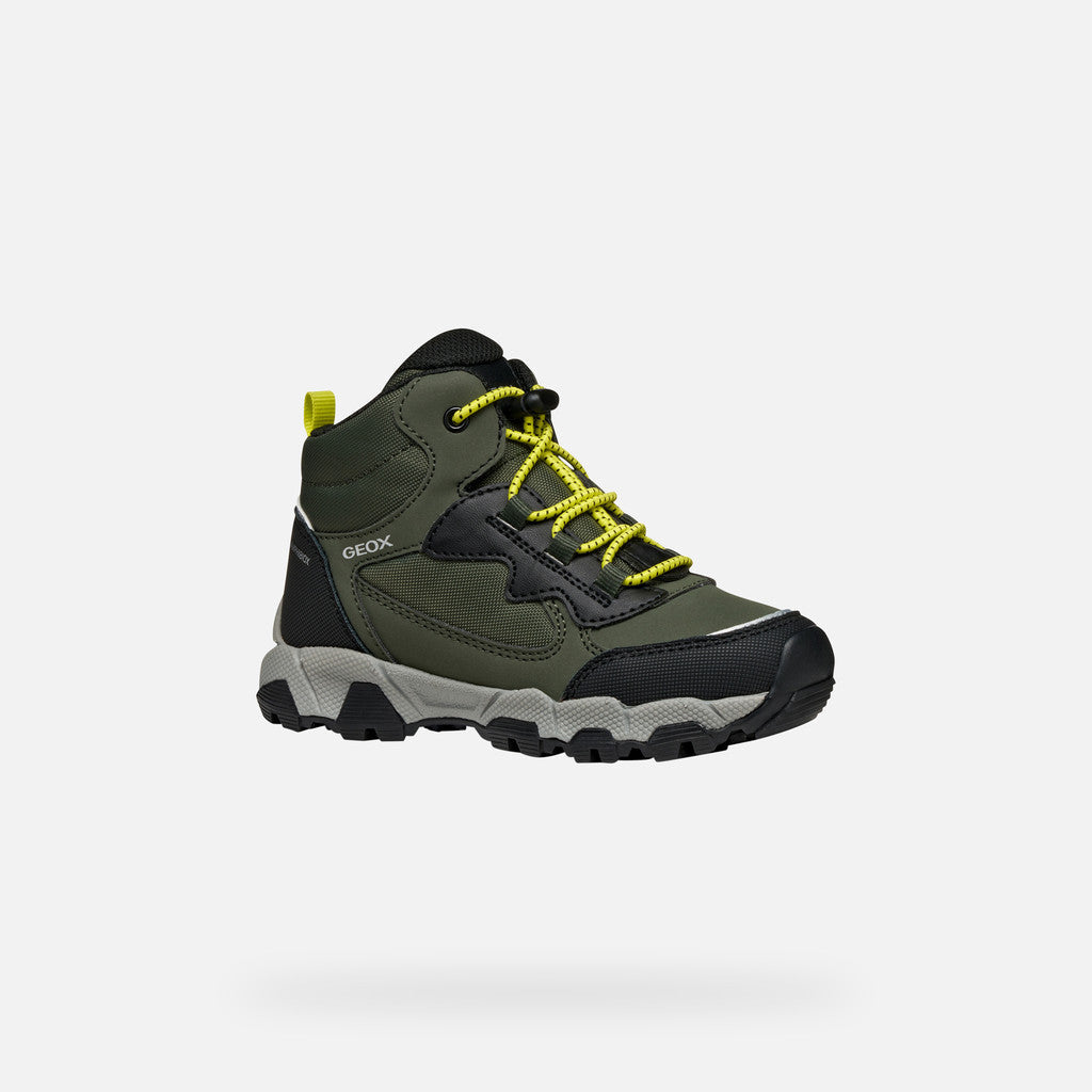 Geox pantofi baieti Magnetar Abx Junior AmphibioxTEX Waterproof 28-36 Military/Lime