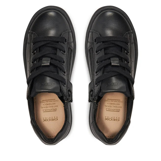 Geox pantofi baieti scoala cu siret 28-36 Negru 