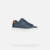 Geox pantofi baieti scoala cu siret si fermoar  28-35 Navy/Brown