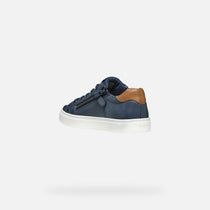 Geox pantofi baieti scoala cu siret si fermoar  28-35 Navy/Brown