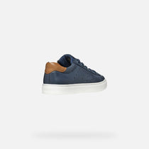 Geox pantofi baieti scoala cu siret si fermoar  28-35 Navy/Brown
