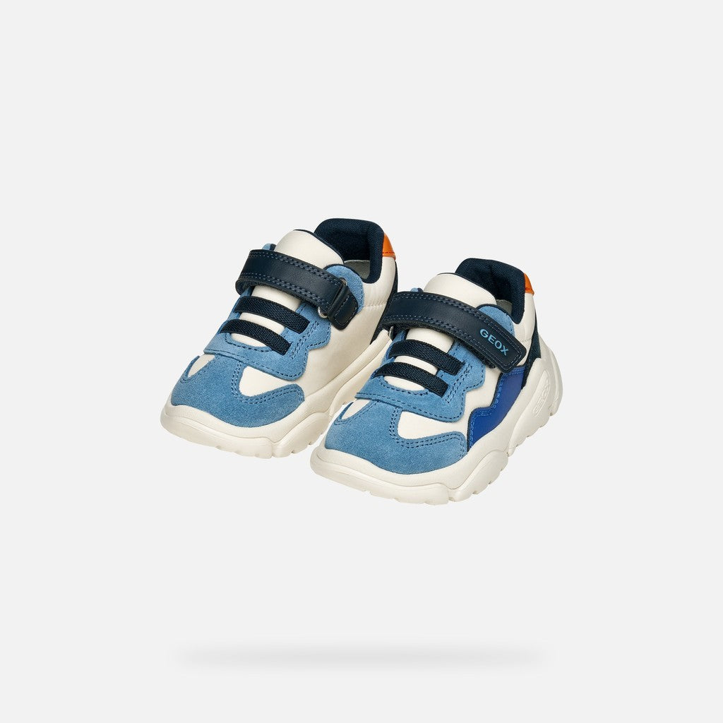 Geox pantofi baieti sport Ciufciuf 20-27 Ivory/Light blue