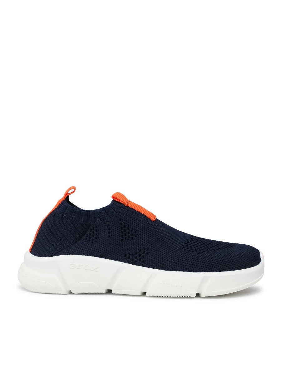Geox pantofi baieti sport cu efect tricotat 28-39 Aril Navy/Orange Imagine secundară a produsului