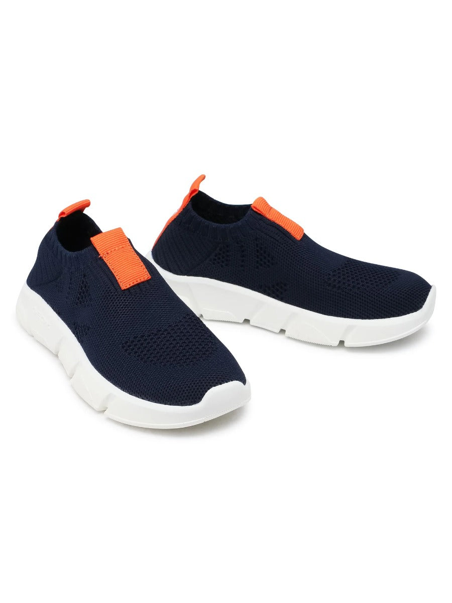 Geox pantofi baieti sport cu efect tricotat 28-39 Aril Navy/Orange
