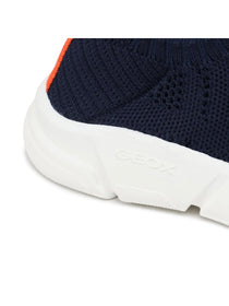 Geox pantofi baieti sport cu efect tricotat 28-39 Aril Navy/Orange
