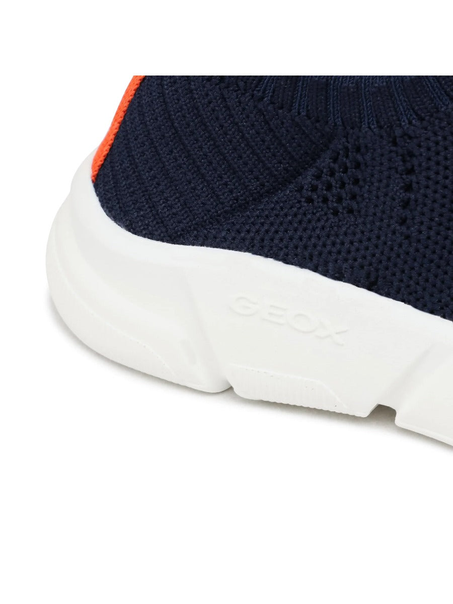 Geox pantofi baieti sport cu efect tricotat 28-39 Aril Navy/Orange