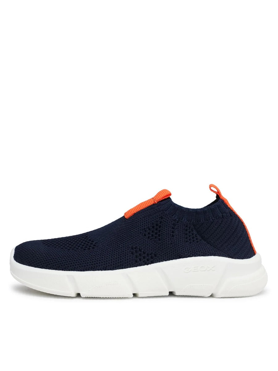 Geox pantofi baieti sport cu efect tricotat 28-39 Aril Navy/Orange