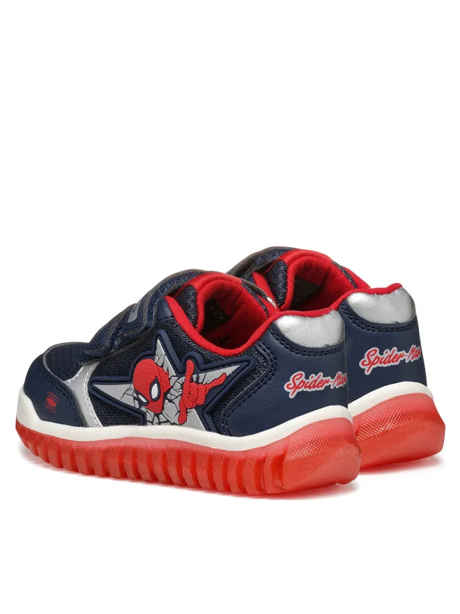 Geox pantofi baieti sport cu LED 20-27 Lightyloo Navy/Red Spiderman