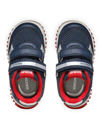 Geox pantofi baieti sport cu LED 20-27 Lightyloo Navy/Red Spiderman