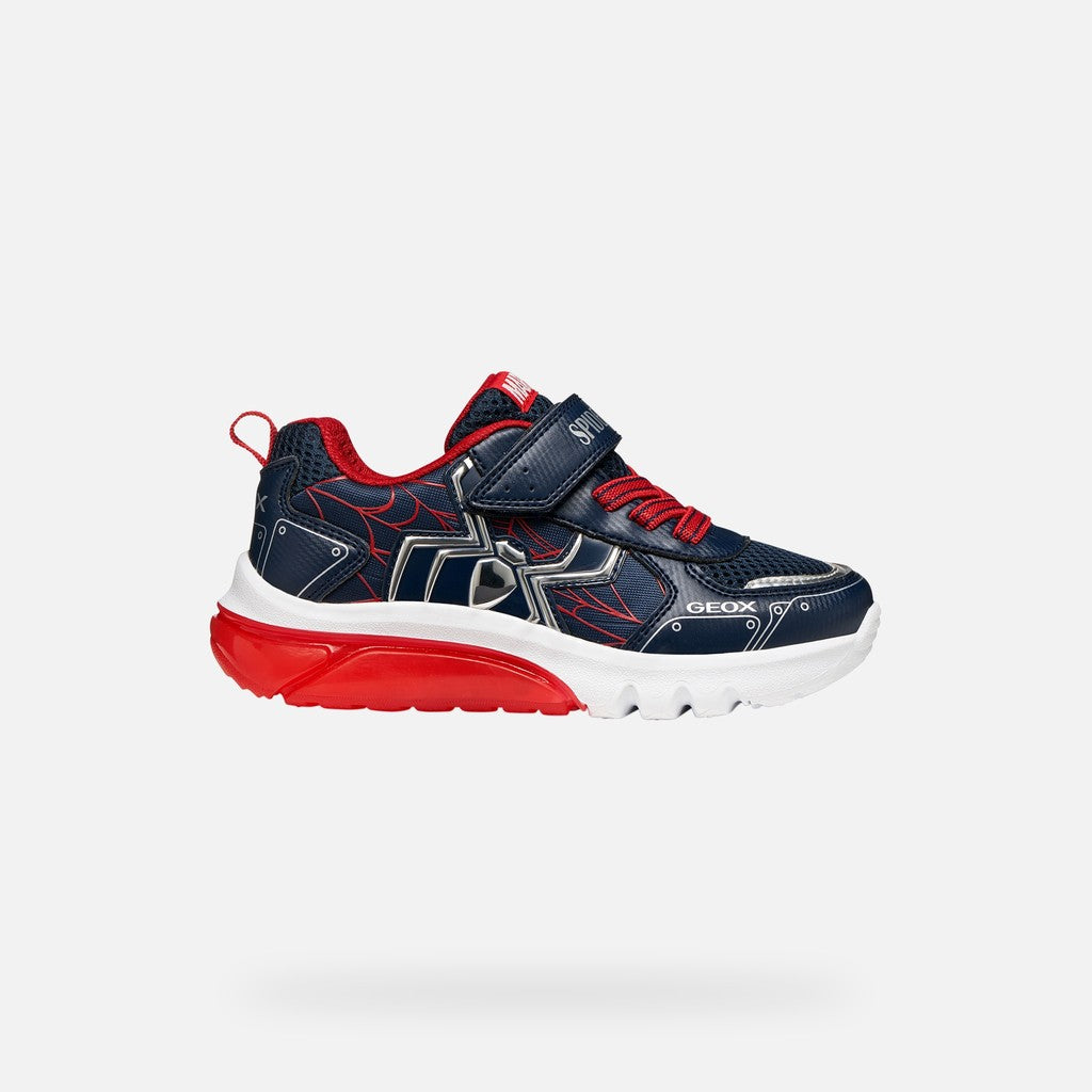 Geox pantofi baieti sport cu LED Ciberdron 26-34 Navy/Red Spider-Man