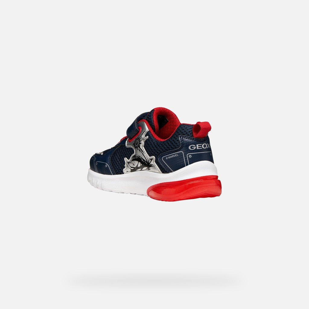 Geox pantofi baieti sport cu LED Ciberdron 26-34 Navy/Red Spider-Man