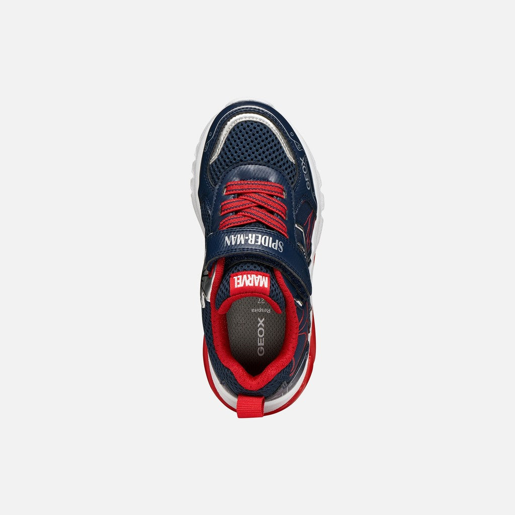 Geox pantofi baieti sport cu LED Ciberdron 26-34 Navy/Red Spider-Man