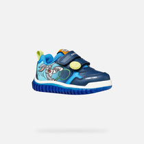 Geox pantofi baieti sport cu LED Lightyloo 21-27 Navy/Azure cu Bugs Bunny