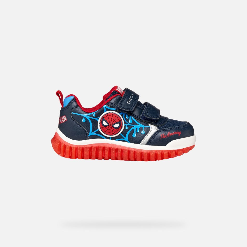 Geox pantofi baieti sport cu LED Lightyloo 22-27 Navy/Azure cu Spider-Man Imagine secundară a produsului