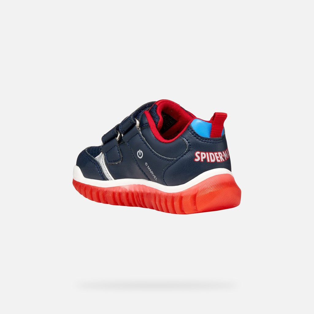 Geox fiú sportcipő LED Lightyloo 22-27 Navy/Azure, Pókember mintával