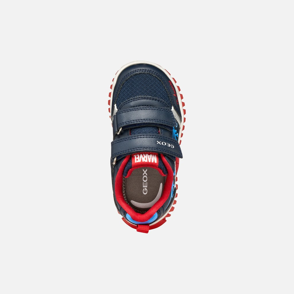 Geox fiú sportcipő LED Lightyloo 22-27 Navy/Azure, Pókember mintával