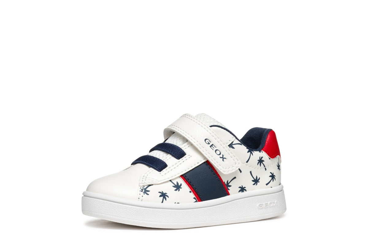 Geox pantofi baieti sport cu siret si scai 20-26 Eclyper White/Blue