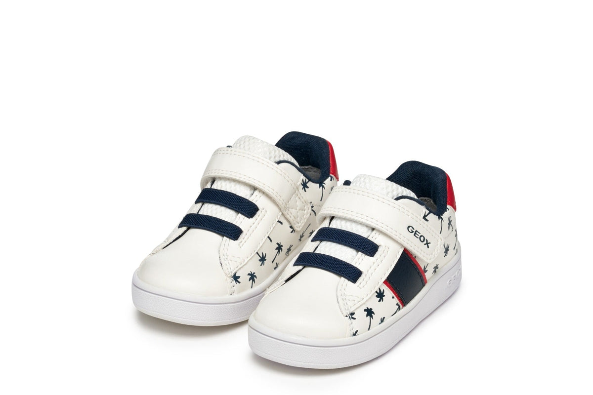 Geox pantofi baieti sport cu siret si scai 20-26 Eclyper White/Blue