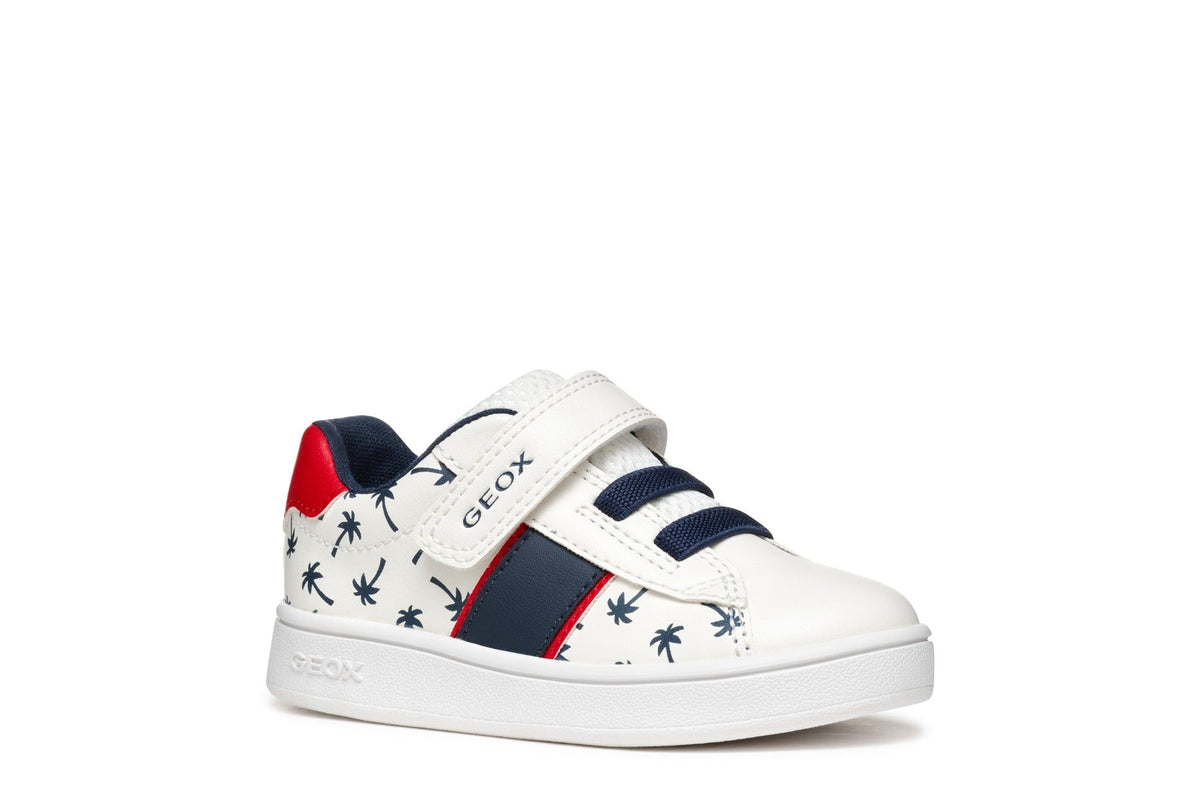 Geox pantofi baieti sport cu siret si scai 20-26 Eclyper White/Blue Imagine principală a produsului