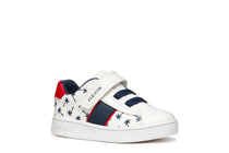 Geox pantofi baieti sport cu siret si scai 20-26 Eclyper White/Blue