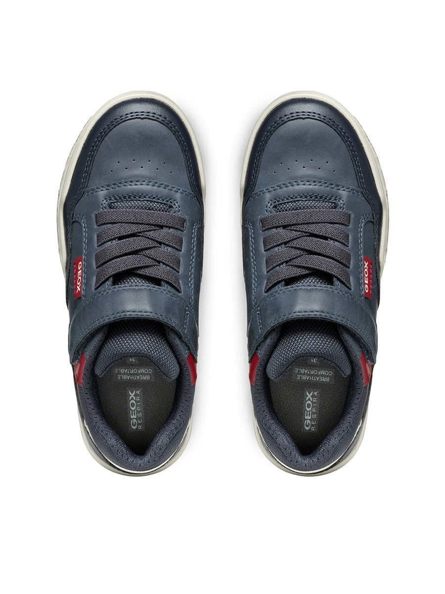 Geox pantofi baieti sport cu siret si scai 28-36 Navy/Dark Red