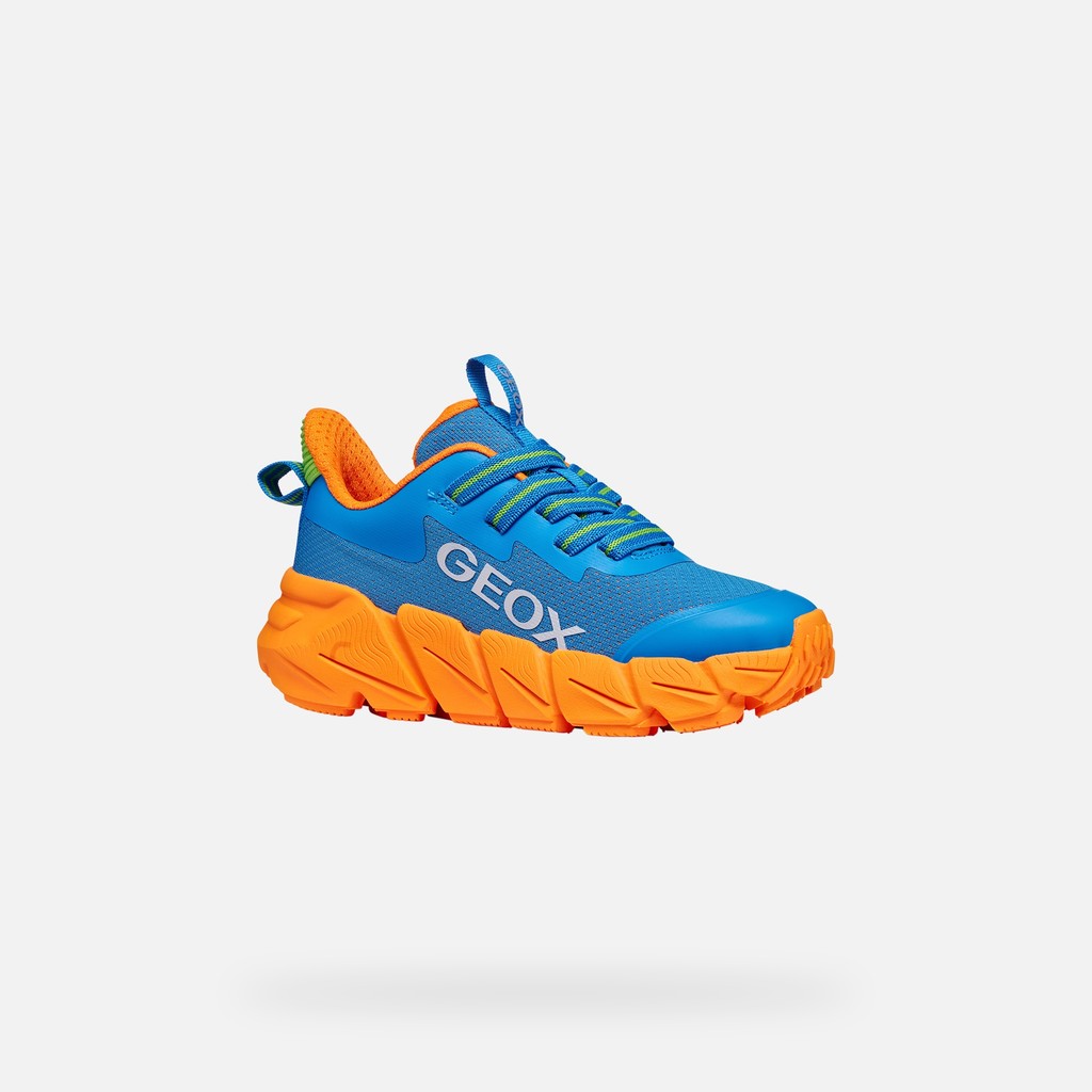 Geox pantofi baieti sport Flexyper Fast 28-36 Light blue/Orange